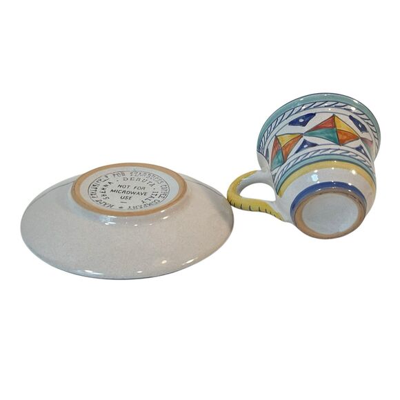 Sberna STARBUCKS Espresso Coffee Cup Saucer Demitasse Handpainted Deruta ITALY - Picture 9 of 11